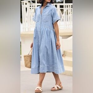 Denim Button-Up Dress